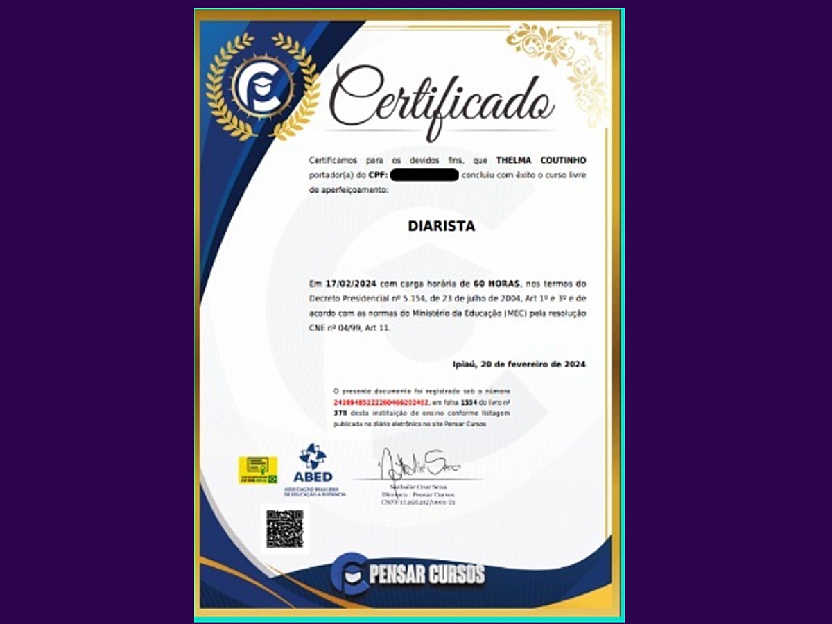 Com certificado reconhecido pelo MEC, equipe é totalmente qualificada
